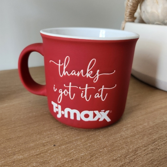 T.J.Maxx Red and White Ceramic Coffee Mug - Picture 1 of 6